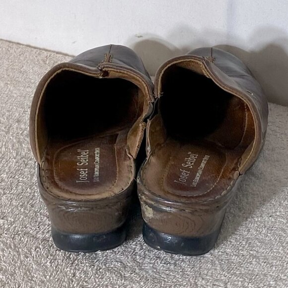 Josef Seibel Brown Leather Slip on Mules 41 - Picture 4 of 13